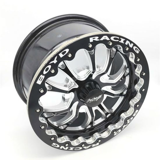 Boyd Coddington Bristol Wheels 15x9, Gloss Black Milled - PRO DRAG Beadlock