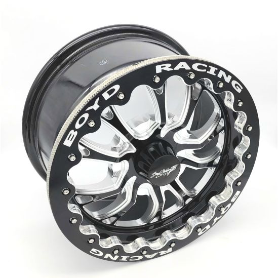 Boyd Coddington Bristol Wheels 15x9, Gloss Black Milled - PRO DRAG Beadlock