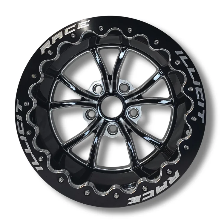 15"x8.5" Illicit Eliminator Rear Wheel Black | Pro Drag Beadlock | 5x4.75"