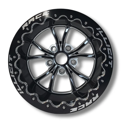 15"x8.5" Illicit Eliminator Rear Wheel Black | Pro Drag Beadlock | 5x4.75"