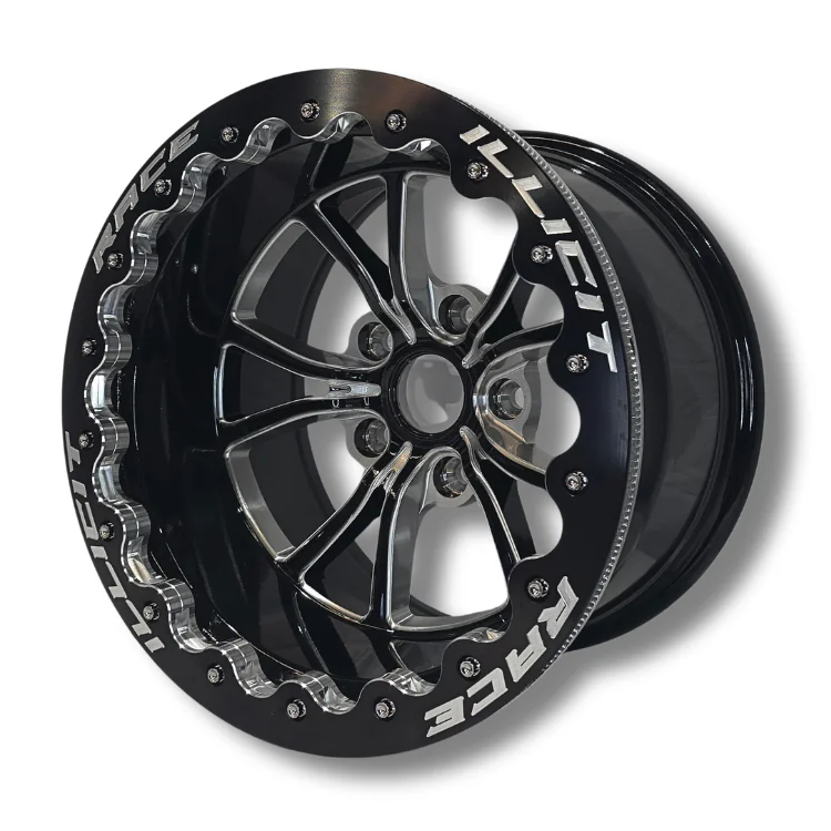 15"x8.5" Illicit Eliminator Rear Wheel Black | Pro Drag Beadlock | 5x4.75"