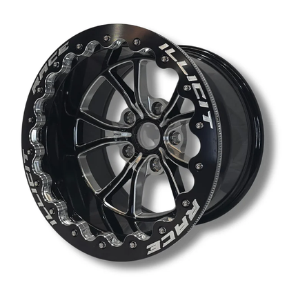 15"x8.5" Illicit Eliminator Rear Wheel Black | Pro Drag Beadlock | 5x4.75"